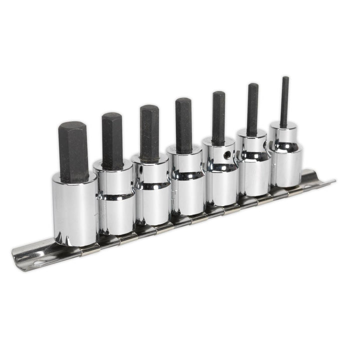 Sealey Hex Socket Bit Set 7pc 3/8"Sq Drive Metric AK62253