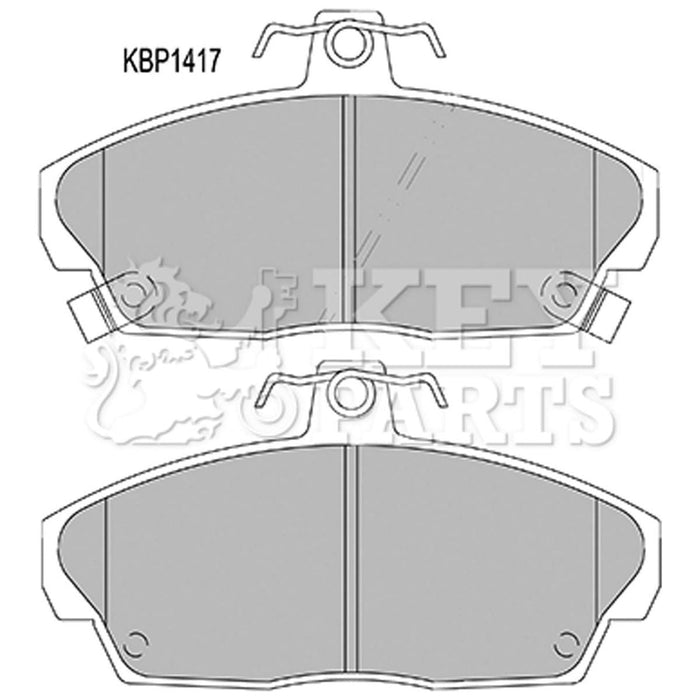 Genuine Key Parts KBP1417 Rear Brake Pads-Includes Wear Indicators (Lucas-Girling) Key Parts  - Dynamic Drive