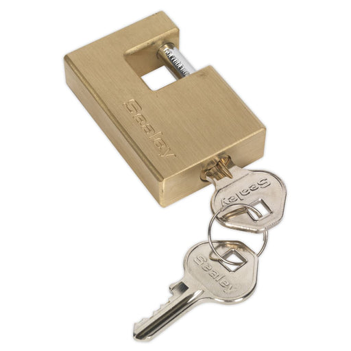 Sealey Brass Shutter Padlock 56mm Sealey  - Dynamic Drive