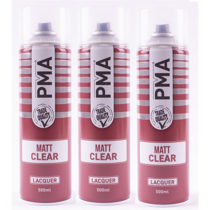 3x AUTOTEK MATT Clear Laquer Spray Acrylic Top Coat 500ml