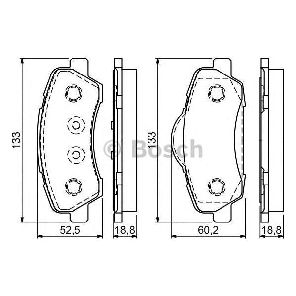 Bosch Brake Pad Set Bp1708 fits Citroen C4 Cactus BlueHDi 100 - 1.6 - 14- 098649