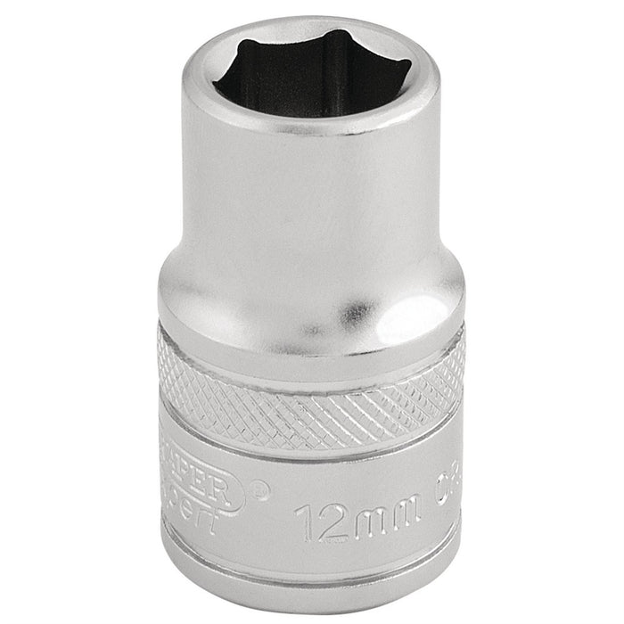 Draper 6 Point Metric Socket, 1/2" Sq. Dr., 12mm 16601