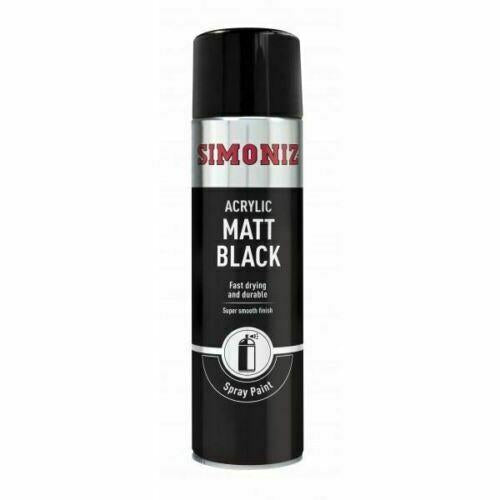 6x Simoniz Large Matt Black Acrylic Aerosol Car Auto Spray Paint 500ml SIMP17D Simoniz  - Dynamic Drive