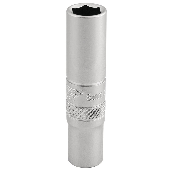 Draper 6 Point Deep Socket, 1/4" Sq. Dr., 8mm 16528