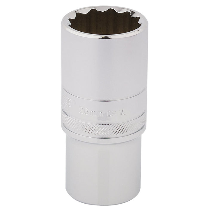 Draper HI-TORQ 12 Point Deep Socket, 1/2" Sq. Dr., 26mm 33838 Draper  - Dynamic Drive