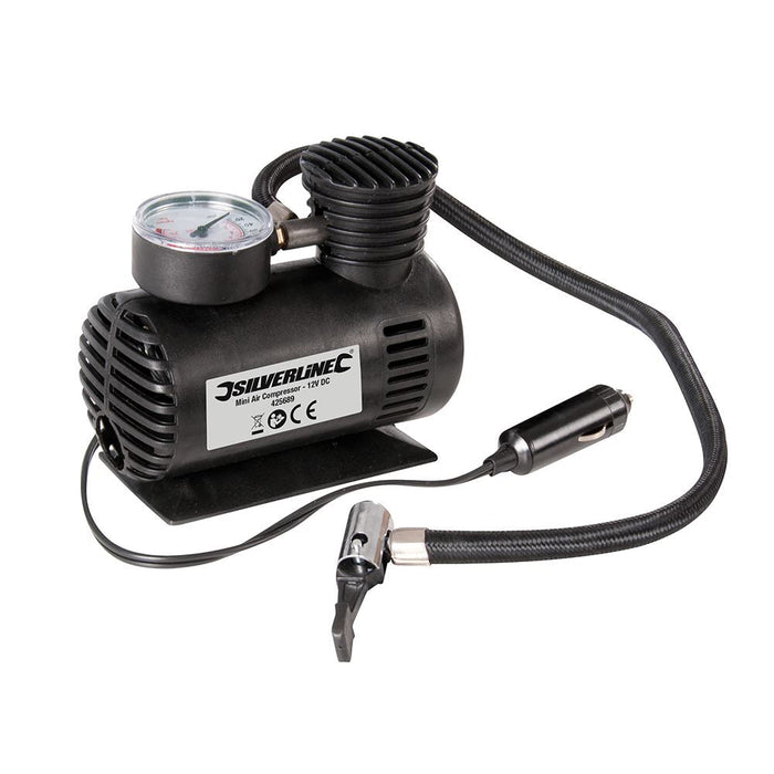 Silverline Mini Air Compressor 12V DC Silverline  - Dynamic Drive