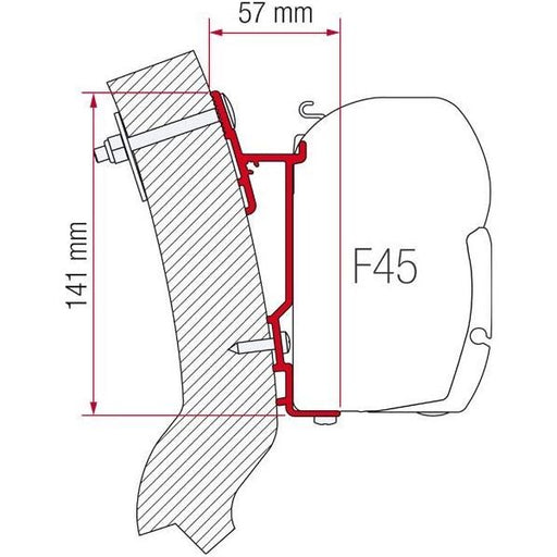 Fiamma 350cm Adapter Bracket Wingamm Oasi for F45 F70 Awning Mounting 98655-931 NOVA  - Dynamic Drive