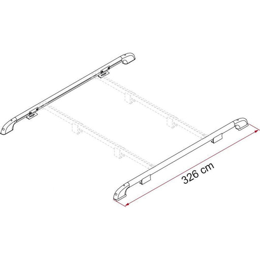 Fiamma Aluminium 3M 2 Bars Roof Rail Luggage Carrier System Motorhome Campervan 05516-01- UK Camping And Leisure