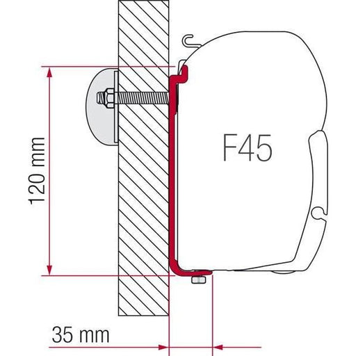 Fiamma As 350 Adaptor Bracket For F45 F70 Awning Motorhome Caravan Fitting Kit 98655-504 - UK Camping And Leisure