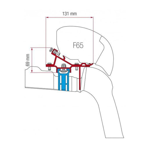 Fiamma Awning Mounting Kit For Volkswagen Crafter With Roof Rail 2017 Onwards 98655Z036 - UK Camping And Leisure