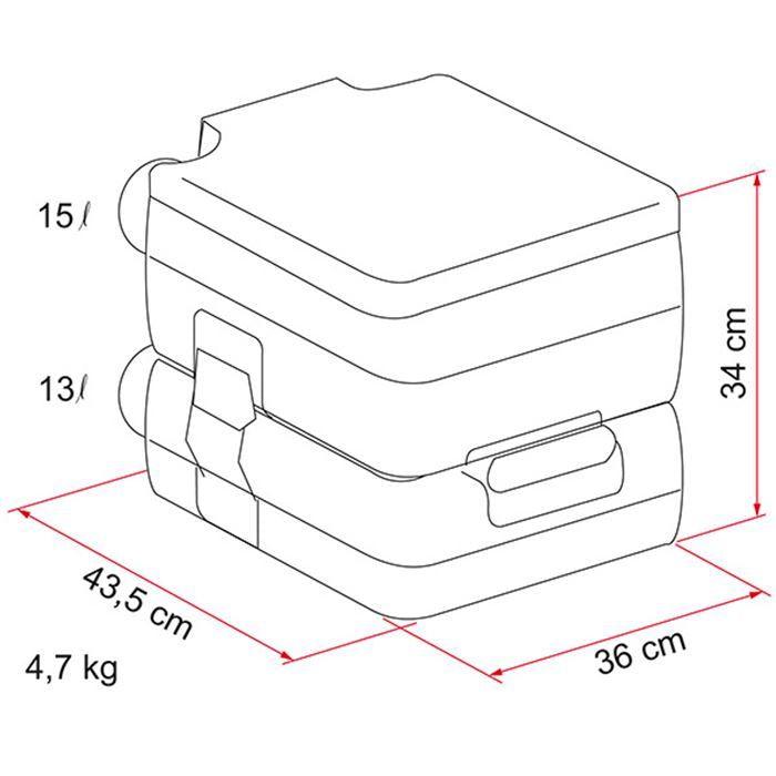 Fiamma Bi-Pot 34 Caravan Campervan Camping Boat Disabled Portable Toilet 01354-01- Fiamma  - Dynamic Drive