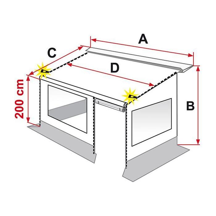 Fiamma Caravanstore Zip Top Awning Only 360 with Royal Blue Fabric Caravan UK Camping And Leisure