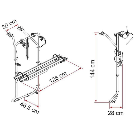 Fiamma Carry-Bike 2 Bike Carrier for VW T5 D / T6 D Rack Deep Black (02096-79A) Fiamma  - Dynamic Drive