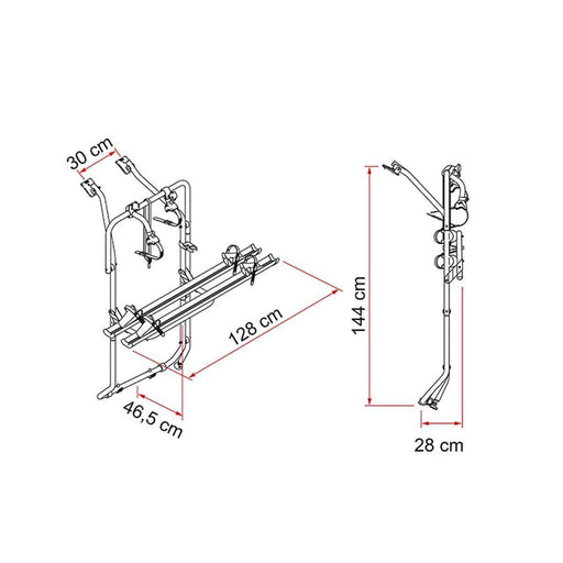 Fiamma Carry-Bike 2 x Bike Carrier for VW T6 Campervan Aluminium Fiamma  - Dynamic Drive