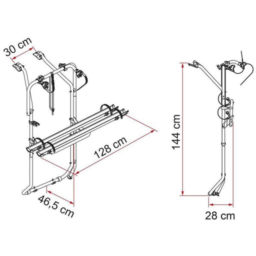 Fiamma Carry-Bike 2 x Bike Rack Carrier for VW T5 D / T6 D (02096-79-) Fiamma  - Dynamic Drive