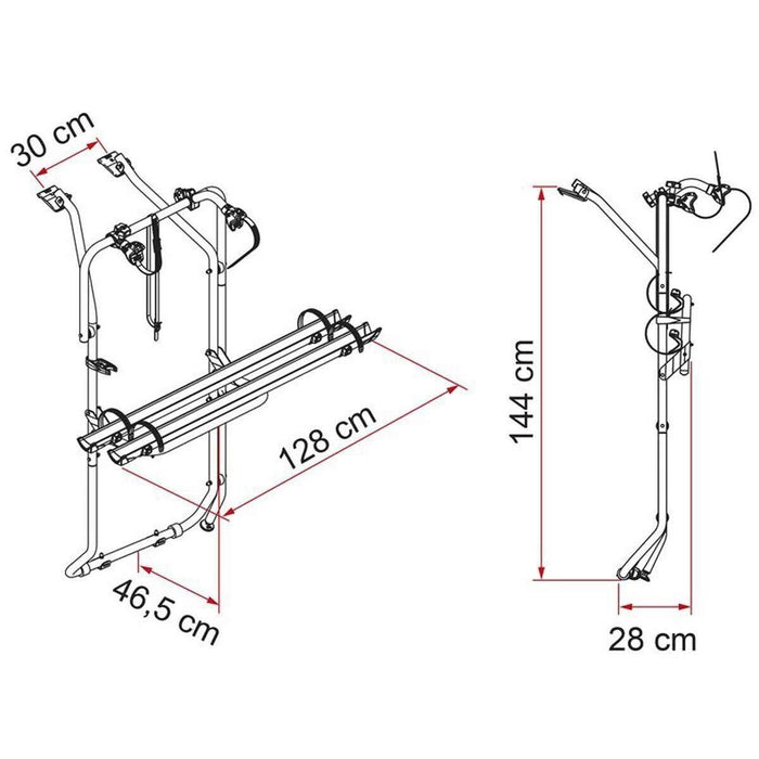 Fiamma Carry-Bike 2 x Bike Rack Carrier for VW T5 D / T6 D (02096-79-) UK Camping And Leisure