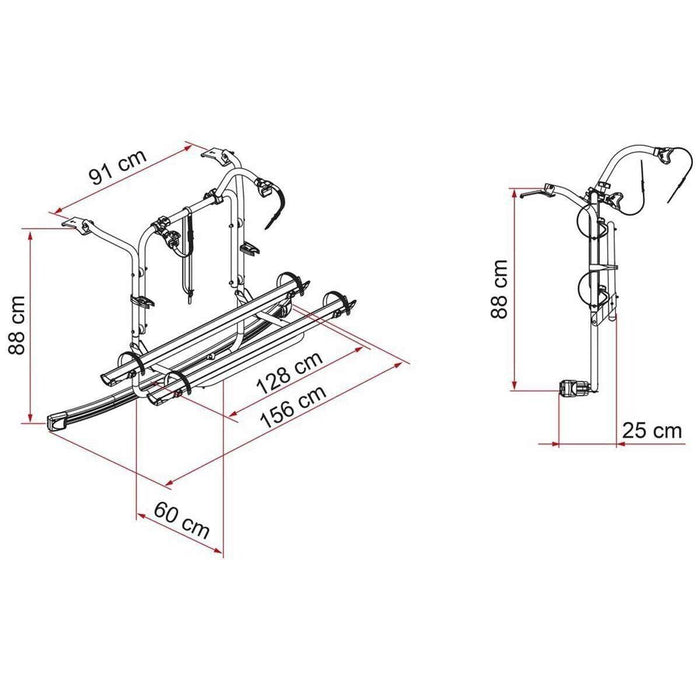 Fiamma Carry-Bike Bike Carrier Rack for Ford Transit / Tourneo Custom Deep Black (02096-06A) Fiamma  - Dynamic Drive