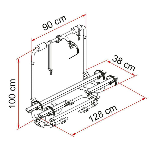 Fiamma Carry Bike Caravan XLA Pro 200 with Black Trim A Frame Cycle Bicycle Rack Fiamma  - Dynamic Drive