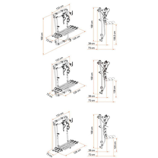 Fiamma Carry-Bike Frame for VW Crafter Campervan 3 Bike Carrier Aluminium Fiamma  - Dynamic Drive