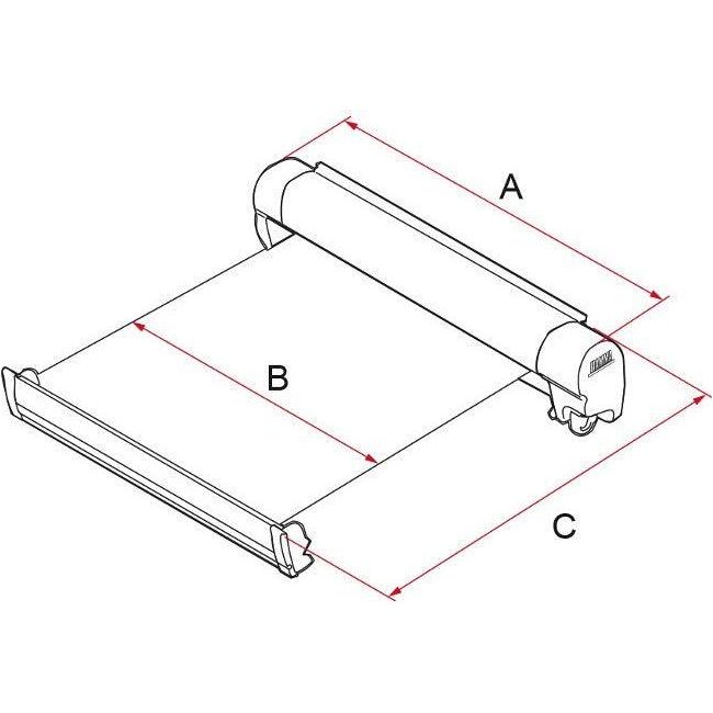 Fiamma F45 S Winch Awning Wind Out 190 Polar White Royal Grey Fabric 06280M01R - UK Camping And Leisure