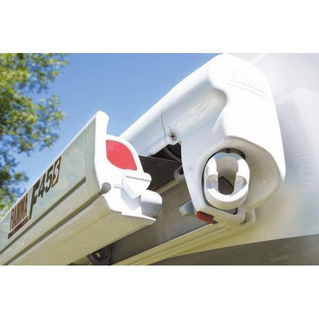 Fiamma F45 S Winch Awning Wind Out 230 Polar White Royal Grey Fabric 06280P01R - UK Camping And Leisure