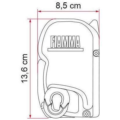 Fiamma F45 S Winch Awning Wind Out 260 Polar White Case Bordeaux Fabric - UK Camping And Leisure