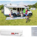 Fiamma F45 S Winch Awning Wind Out 300 Polar White Royal Blue Fabric 06280A01Q UK Camping And Leisure