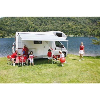 Fiamma F45 S Winch Awning Wind Out 350 Polar White Royal Blue Fabric 06280B01Q UK Camping And Leisure