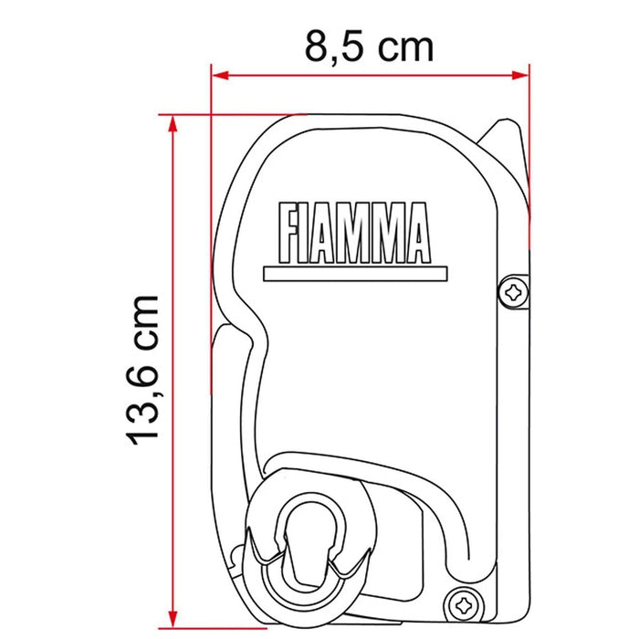 Fiamma F45 S Winch Awning Wind Out 450 Polar White Royal Blue Fabric 06280G01Q UK Camping And Leisure