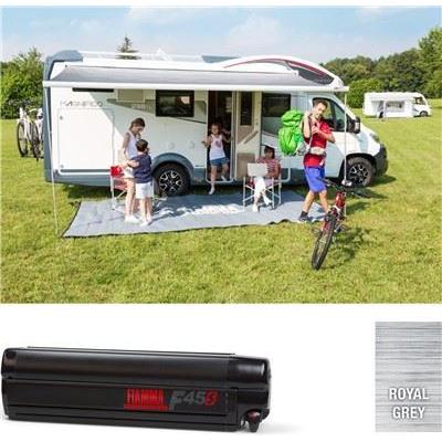 Fiamma F45S 190cm Deep Black Case Royal Grey Fabric Caravan Campervan Van UK Camping And Leisure