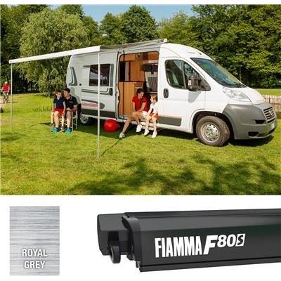 Fiamma F80S 290 Awning Deep Black Case Royal Grey Fabric Motorhome Caravan Van - UK Camping And Leisure