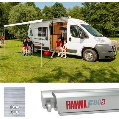 Fiamma F80S 400 Awning Titanium Case Royal Blue Fabric Motorhome Caravan Van - UK Camping And Leisure