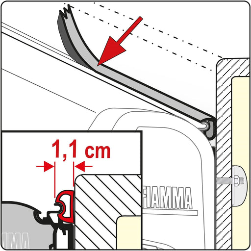 Fiamma Rain Guard 1.1Cm Wide X 1M, Rubber Rain Seal For Fiamma F45 Awnings 03910-01- UK Camping And Leisure