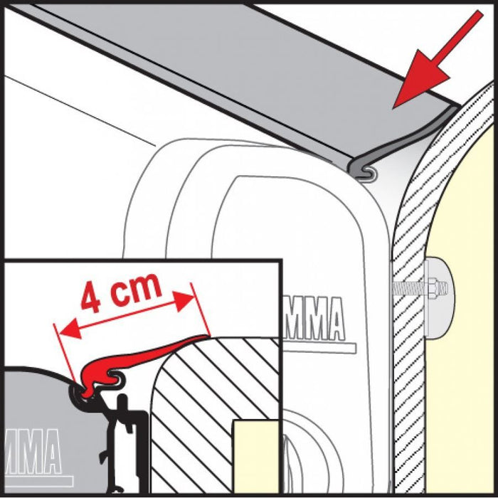 Fiamma Rain Guard 4Cm Wide X 1M, Rubber Rain Seal For Fiamma F45 Awnings 03477-01- UK Camping And Leisure