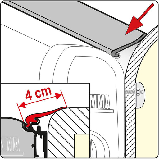 Fiamma Rain Guard 4Cm Wide X 1M, Rubber Rain Seal For Fiamma F45 Awnings 03477-01- UK Camping And Leisure