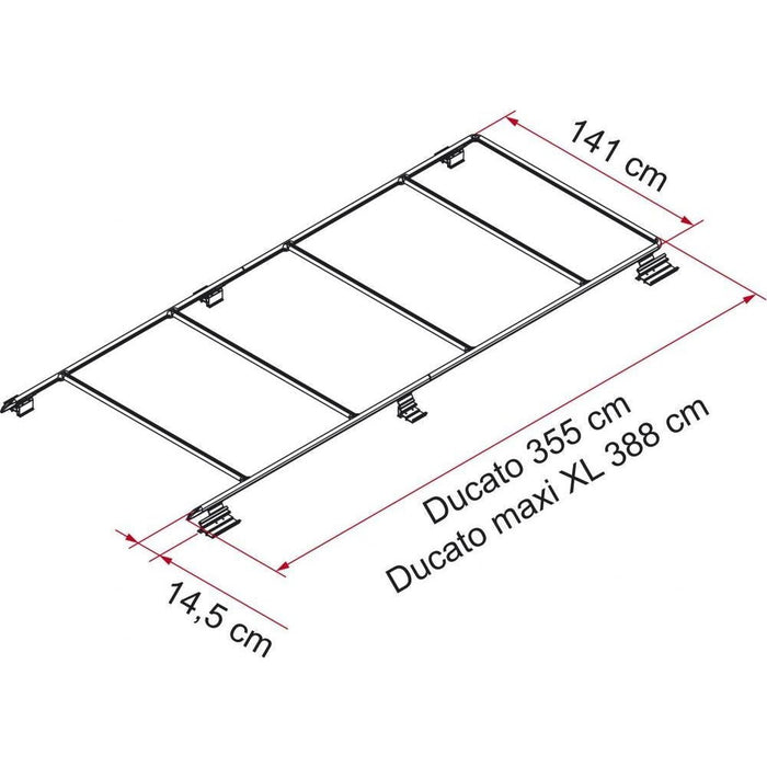 Fiamma Roof Rail Fiat Ducato Maxi XL 2006 High Roof L4 Van Conversion 05808-02- NOVA  - Dynamic Drive