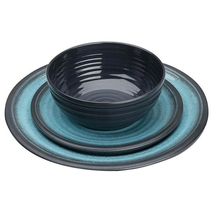 Flamefield Granite Aqua Dinner Set Premium Melamine 12 piece Camping Picnic Flamefield  - Dynamic Drive