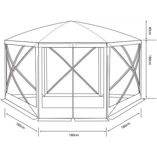 Outdoor Revolution Screenhouse 6 Panel Quick Erect Pop Up Shelter Gazebo ORSH0006