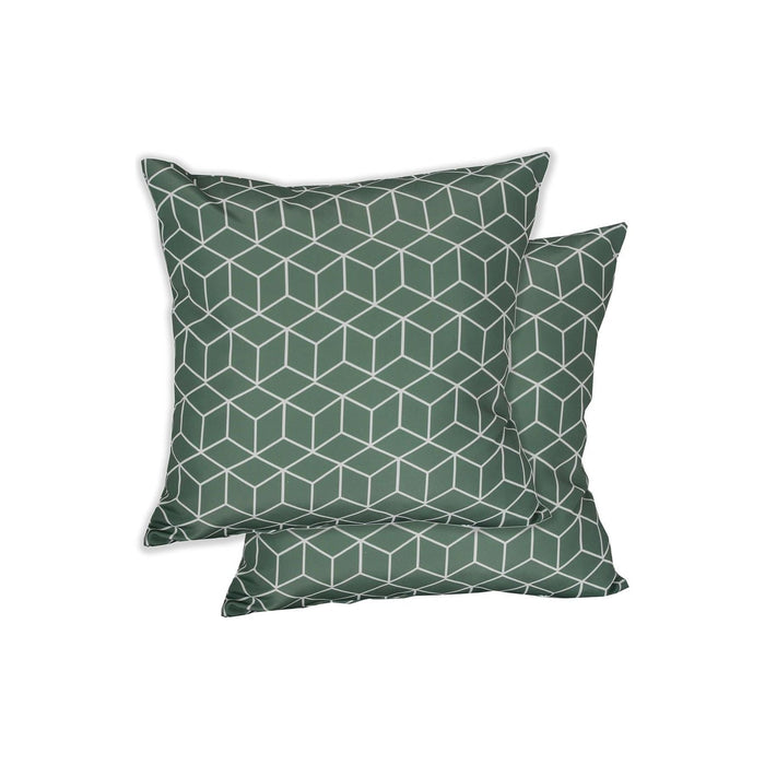 Garden Chair  Green Cube Print Scatter Cushion Pair Gardenwize  - Dynamic Drive