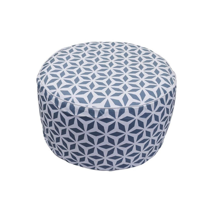 Garden Grey/White Geometric Print Inflatable Ottoman Gardenwize  - Dynamic Drive