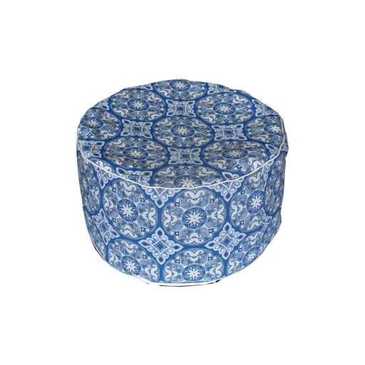 Garden Jacuard Blue Print Inflatable Ottoman Pouf Gardenwize  - Dynamic Drive