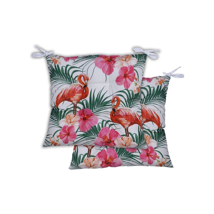 Garden Sofa Flamingo and Palm Print Seat Cushion Pair Gardenwize  - Dynamic Drive