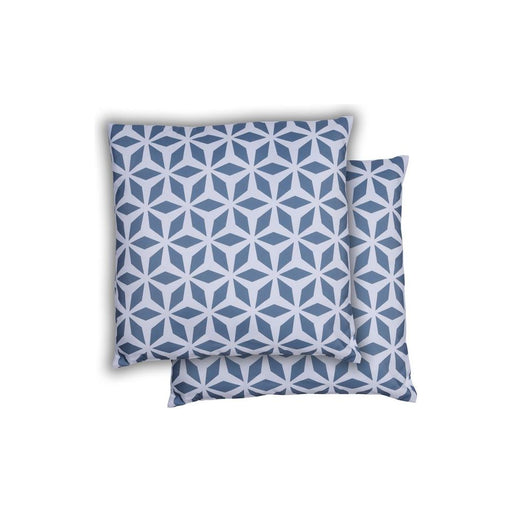 Garden Sofa Grey/White Geometric Print Scatter Cushion Pair Gardenwize  - Dynamic Drive