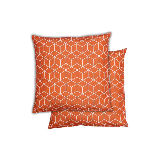 Garden Sofa Orange Cube Print Scatter Cushion Pair Gardenwize  - Dynamic Drive