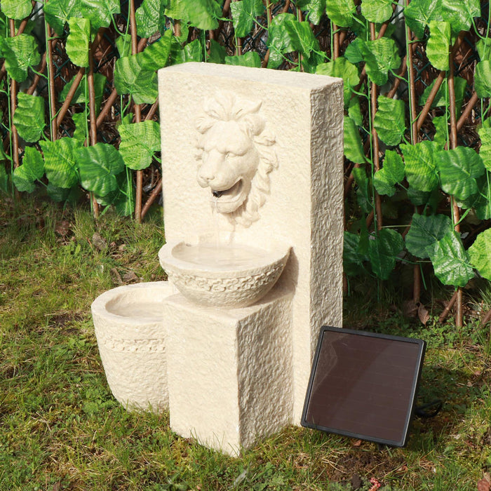 Gardenwize Garden Outdoors Solar Powered Lion Head Stone Water Feature Fountain Streetwize  - Dynamic Drive