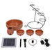 Gardenwize Garden Solar Powered Brown Terracotta Cascade Water Fountain Feature Streetwize  - Dynamic Drive