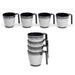 Granite 4x Stacked Mug Set Grey Flamefield Melamine Ideal Camping Picnic Caravan UK Camping And Leisure