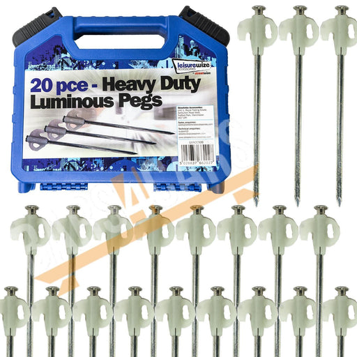 Heavy Duty Tent & Awning Pegs with Case Leisurewize  - Dynamic Drive