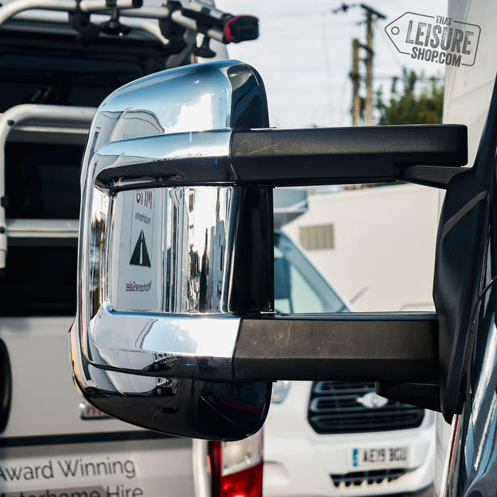 HTD Protect-It Long Arm Mirror Guards Covers – Fiat Ducato (Chrome) Product It - Dynamic Drive