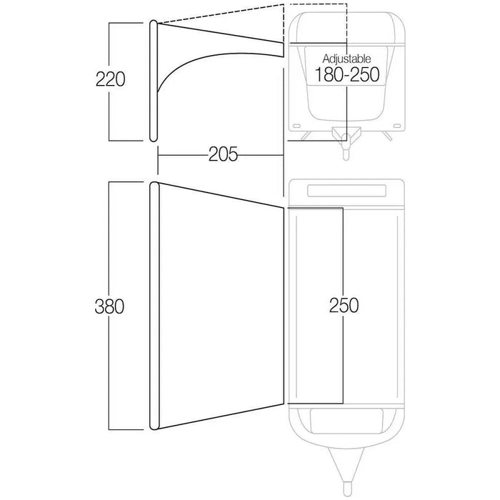 Vango AirBeam Sky Canopy for Caravan & Motorhomes 2.5M 2.5M Grey Violet Vango  - Dynamic Drive